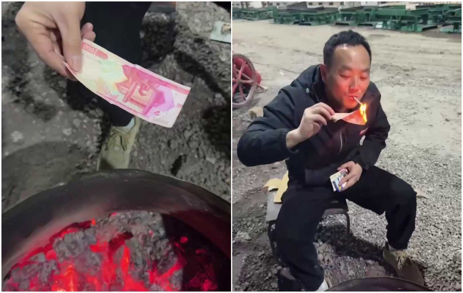 Foreign nationals burn Uzbek currency in viral video.