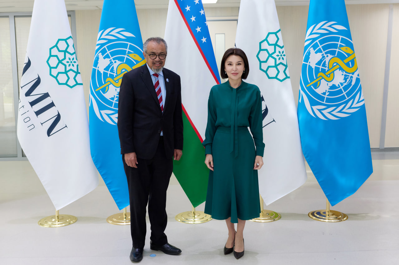 WHO chief praises Uzbekistan’s first lady for leadership in childhood cancer care.
