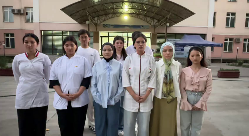 Tashkent Medical University students protest transfer to Russian city over safety fears.