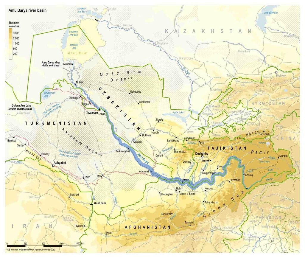 Где находится амударья и сырдарья на карте