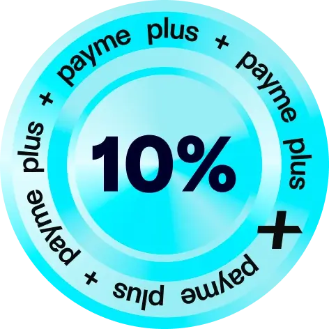payme plus cashback badge