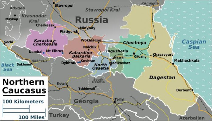 Дагестан и чечня на карте россии